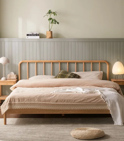 Hemu Bed(Vertical-Slat Model B) — main view