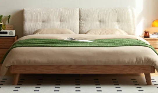 Hemu Bed(Curved-Leg Upholstered) — main view