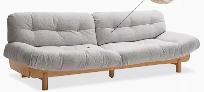 Hemu Sofa (Model B Upgraded) with Cushion Modular - Snowflake Grey — main view