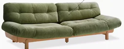Hemu Sofa (Model B Upgraded) with Cushion Modular - Vintage Green — main view