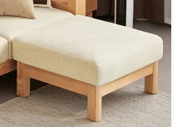 Jiamo Footstool (Model C) with Cushion - Beige / Grey — main view